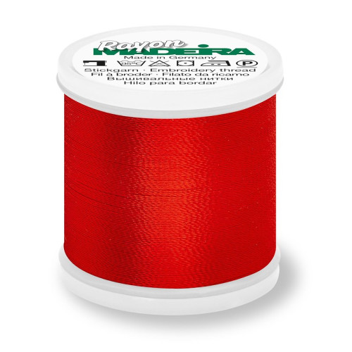 Madeira Rayon 40 machine embroidery thread 1000m spools 1037 bright red